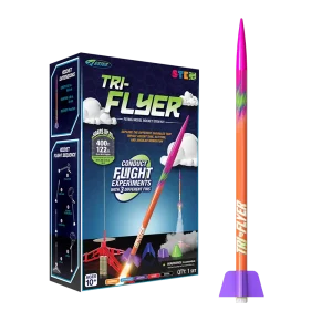 Kit STEM Estes Tri-Flyer – Juego de lanzamiento de cohetes para principiantes con aletas intercambiables