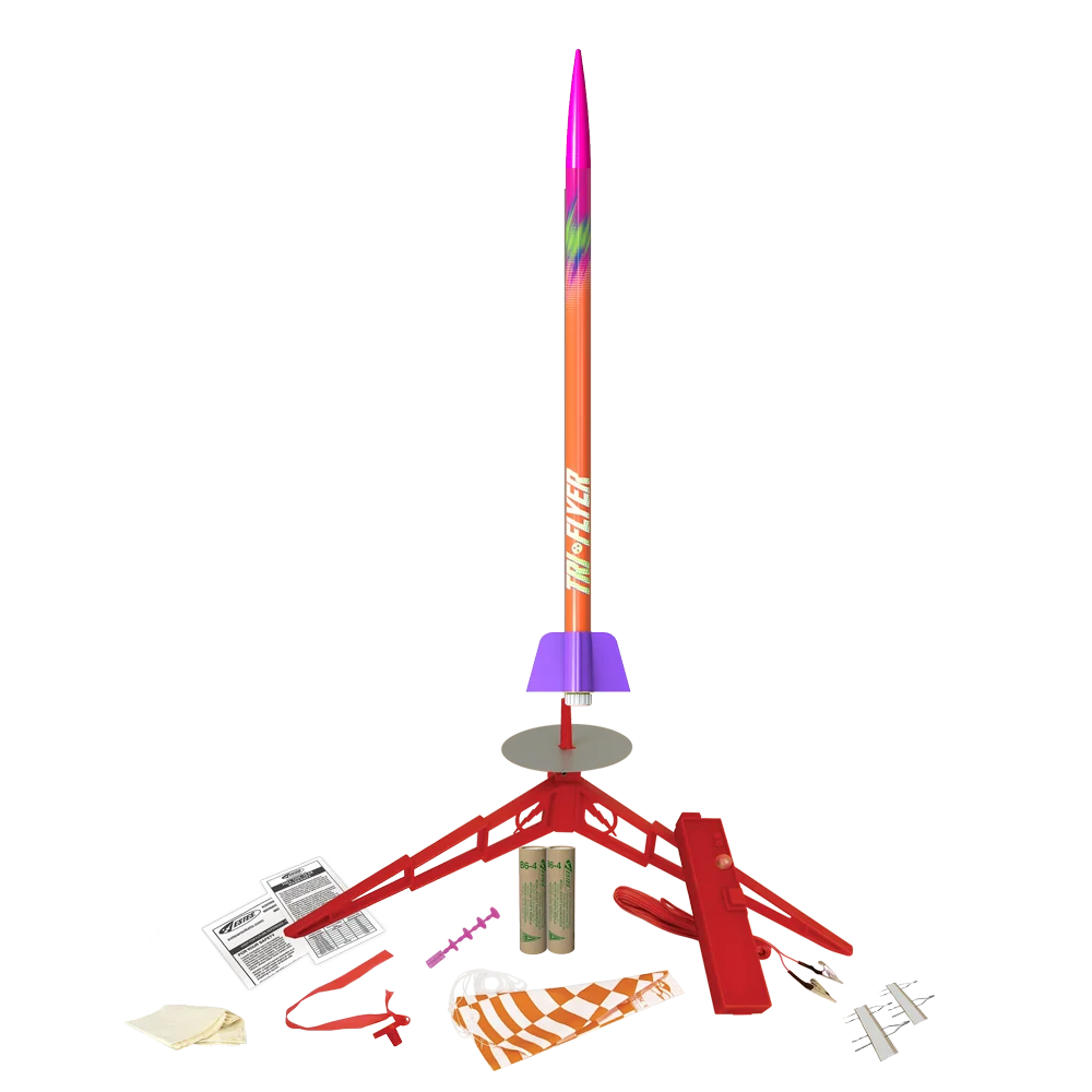Kit STEM Estes Tri-Flyer – Juego de lanzamiento de cohetes para principiantes con aletas intercambiables - Image 2