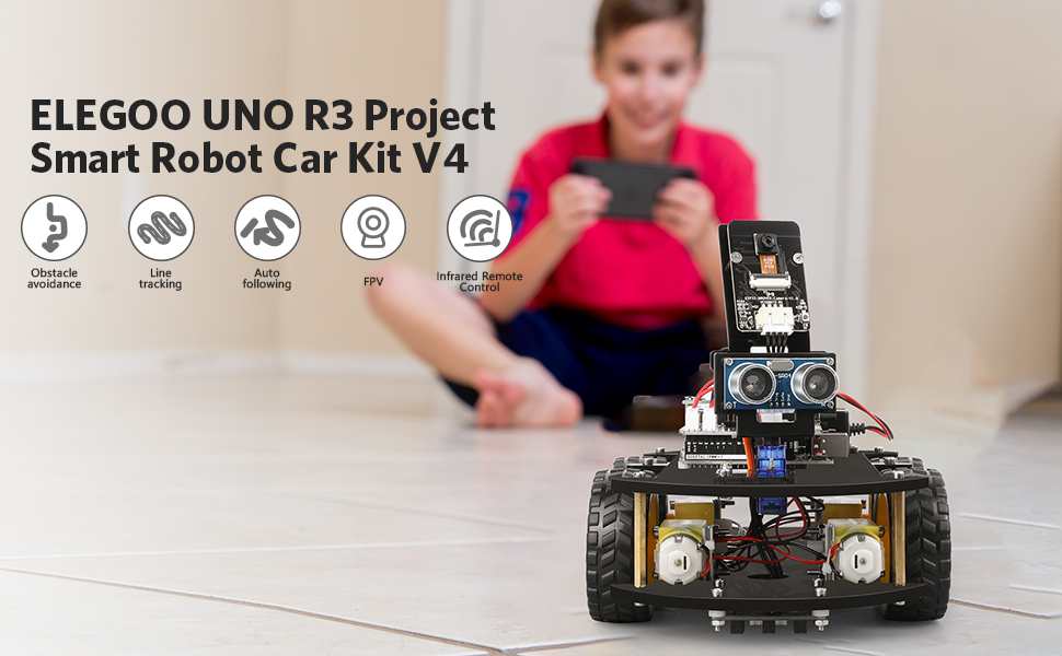 TI-ELEGOO UNO R3 Project Smart Robot Car Kit V4 con UNO R3 - Image 7